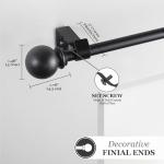 Adjustable Black Curtain Rod, 28-48 Inches