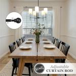 Adjustable Black Curtain Rod, 28-48 Inches