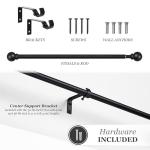 Adjustable Black Curtain Rod, 28-48 Inches