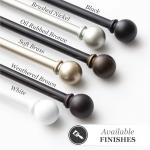 Adjustable Black Curtain Rod, 28-48 Inches