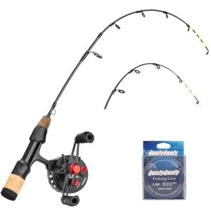 24" Ice Fishing Rod and Reel Combo with Tips