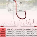 Red and Black Octopus Circle Hooks Size 6, 100-Pack