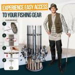 16-Rod Round Fishing Rod Holder - Barnwood