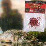 Red and Black Octopus Circle Hooks Size 6, 100-Pack