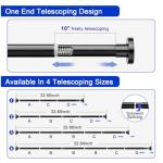 Ausemku Shower Curtain Rod 32-80 Inch Adjustable - 1 Inch Diameter Heavy Duty No drill Spring Tension Shower Rod, Non-Slip Rustproof Telescopic Rod for Bathroom, Black