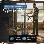 16-Rod Round Fishing Rod Holder - Barnwood