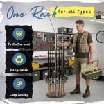 16-Rod Round Fishing Rod Holder - Barnwood