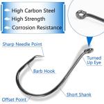 150PCS High Carbon Steel Circle Fishing Hooks
