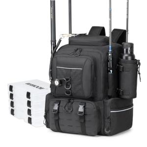 WANOON 45L Fishing Tackle Backpack with Rod Holders