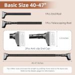 Adjustable Black Tension Shower Curtain Rod 40-87