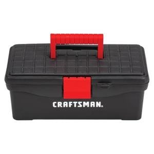Lockable 13-Inch Fishing Tool Box in Red/Black