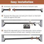 Adjustable Black Tension Shower Curtain Rod 40-87