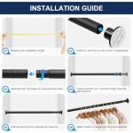 Adjustable No-Drill Closet Rod for Hanging Clothes