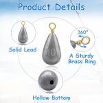 26-Piece Fishing Weights Sinkers Kit in 5 Sizes