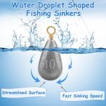 26-Piece Fishing Weights Sinkers Kit in 5 Sizes