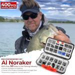 MadBite by KastKing 400-Pieces Freshwater Terminal Tackle Kit, Endorsed by Fishing Expert, Build 19+ Rigs, Fishing Hooks Accessory Kit, Fishing Gear, Weights&Sinkers, Jig Hooks, Floats and Bobber