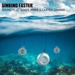 Dr.Fish 5 Pack Fishing Coin Sinkers Lead Fishing Weights Disc Weights No Roll Freshwater Saltwater River Bank Surf Fishing Catfishing, 1oz