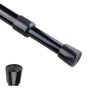 Adjustable Black Spring Tension Curtain Rod 28-43 Inch