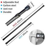 Adjustable Black Spring Tension Curtain Rod 28-43 Inch