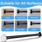 Adjustable Tension Curtain Rod - Black, No Drilling