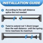 Adjustable Stainless Steel Shower Curtain Rod 31-68 Inch