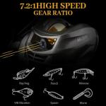 Lacusmall 7.2:1 Fishing Reel with Magnetic Brake