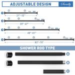 Adjustable Stainless Steel Shower Curtain Rod 32-75 Inch