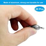 20 Pcs Inline Trolling Fishing Weights with Swivels