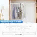 Adjustable Stainless Steel Shower Curtain Rod 31-80 Inch