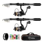 Ehowdin 2-Piece Carbon Fiber Fishing Rod and Reel