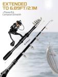 Ehowdin 2-Piece Carbon Fiber Fishing Rod and Reel
