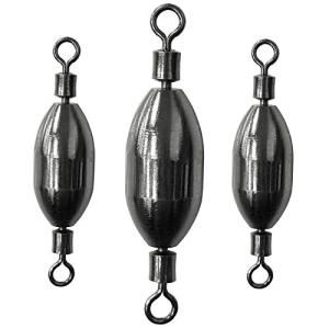 AMYSPORTS Saltwater Bullet Sinkers with Swivel, 15pcs