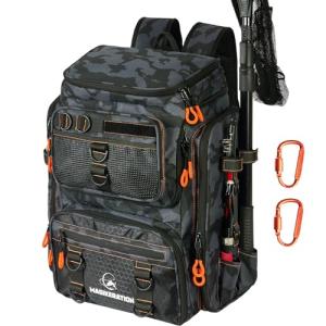 Waterproof Fishing Backpack with Rod Holders, 42L
