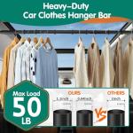 Adjustable Car Clothes Hanger Rack, 30-62 Inches