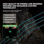 DWLIFE 8LB-100LB Braided Fishing Line, Zero Stretch