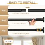 Heavy-Duty Adjustable Tension Curtain Rod