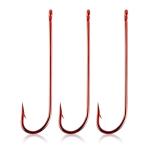 Dr.Fish Extra Long Red Hooks for Freshwater Fishing