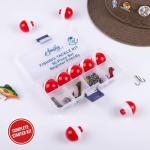 Smaky Fishing Tackle Kit Beginners Equipment 80 Pcs-Includes Fishing Hooks Bobbers Circle Octopus Hooks Sinkers| Starter Kit for Artificial and Live Baits (80-Pcs)