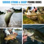 ELLYCIO 147/295 PCS Fishing Tackle Kit, Including Fishing Hooks, Bobbers, Octopus Circle Baitholder Hooks, Sinker Weights for Bass Trout Catfish Panfish (147 Pcs Fishing Tackle Kit)