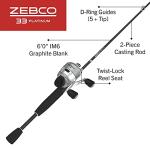 Zebco 33 Platinum Spincast Reel and Rod Combo