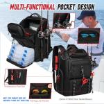 40L Fishing Tackle Backpack with Rod Holders