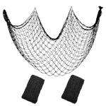 Large Black Decorative Fishing Net - 2 Pack