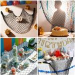 Large Black Decorative Fishing Net - 2 Pack