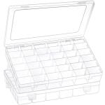 2 Pack Clear Plastic Tackle Organizer Boxes