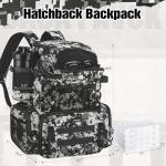 Piscifun Fishing Tackle Backpack with Rod Holders & 4 Tackle Boxes, Outdoor Fishing Bag with Waterproof Rain Cover Camouflage