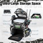 Piscifun Fishing Tackle Backpack with Rod Holders & 4 Tackle Boxes, Outdoor Fishing Bag with Waterproof Rain Cover Camouflage