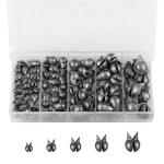 Alwonder 100-Pack Removable Split Shot Fishing Weights Kit 1/50, 1/30, 1/15, 1/12, 3/20oz, Lead Clip on Sinkers Weights Line Weight Reusable Fly Fishing Weight Freshwater Assortment Bulk