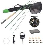 Aventik Fly Fishing Riverbend Series Lightweight Fly Fishing Rod and Reel Combo with Fly Box Case，Fishing Flies,Carrying Case and Accessories Medium Fast Action (6'1'' LW0/1 Kit)