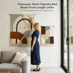 Tapestry Hanging Telescopic Rod 17-32 inch for Lightweight Aesthetic Tapestries Room Deco Scalable Wall Hanging Bar Banner Hanger Pole (Gold/Black)