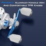 KastKing Centron Lite Baitcasting Fishing Reel, 7.1:1 Gear Ratio, Left Handed Reel, White